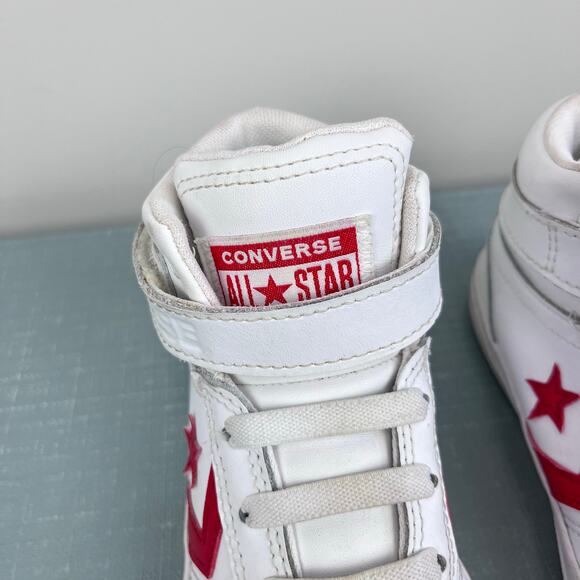 Converse Pro Blaze Strap Retro Sport High Top Sneaker White Red 13 - Picture 7 of 10